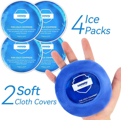 samply Small Gel Ice Packs, 5 Mini Reusable Cold Packs with 2 Covers