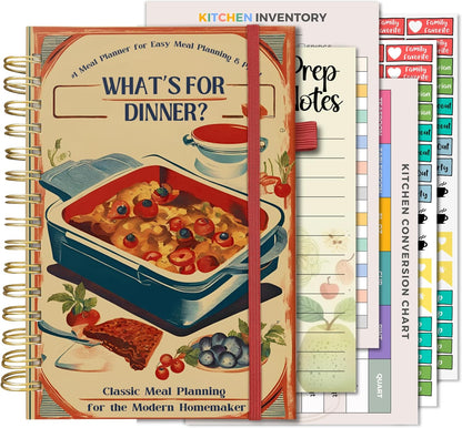 Life & Apples Weekly Meal Planner Notebook with Grocery List, Forest | Meal Planning Notebook, Meal Prep Journal and Food Planner to Organize a Weekly Menu, Grocery List and Family Meals