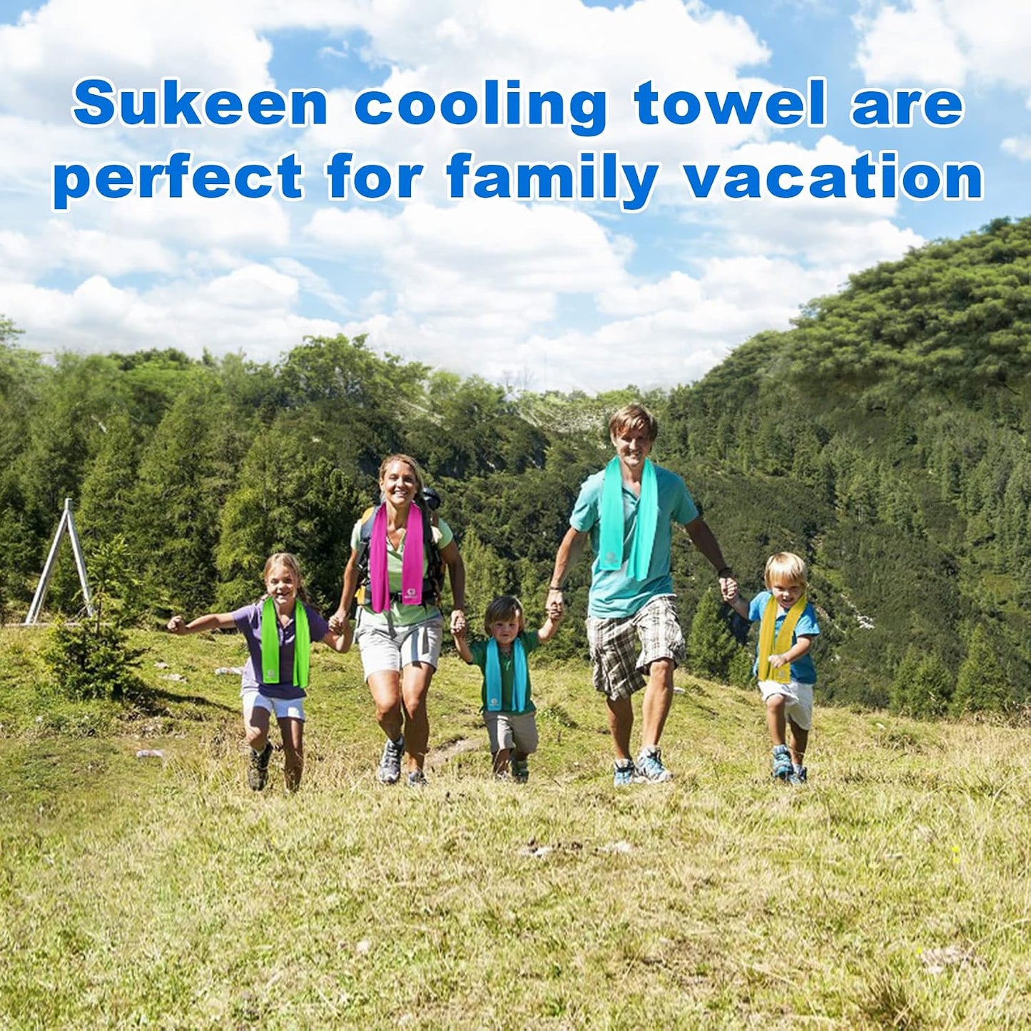 Sukeen Cooling Towels 6 Pack (40"x12"), Cooling Neck Wraps, Ice Towels, Microfiber Breathable Cooling Towel for Hot Weather, Sweat Towel for Gym, Sport, Running, Golf, Workout, Camping, Fitness