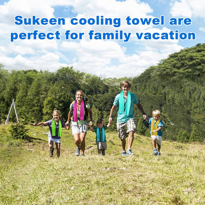 Sukeen Cooling Towels 6 Pack (40"x12"), Cooling Neck Wraps, Ice Towels, Microfiber Breathable Cooling Towel for Hot Weather, Sweat Towel for Gym, Sport, Running, Golf, Workout, Camping, Fitness
