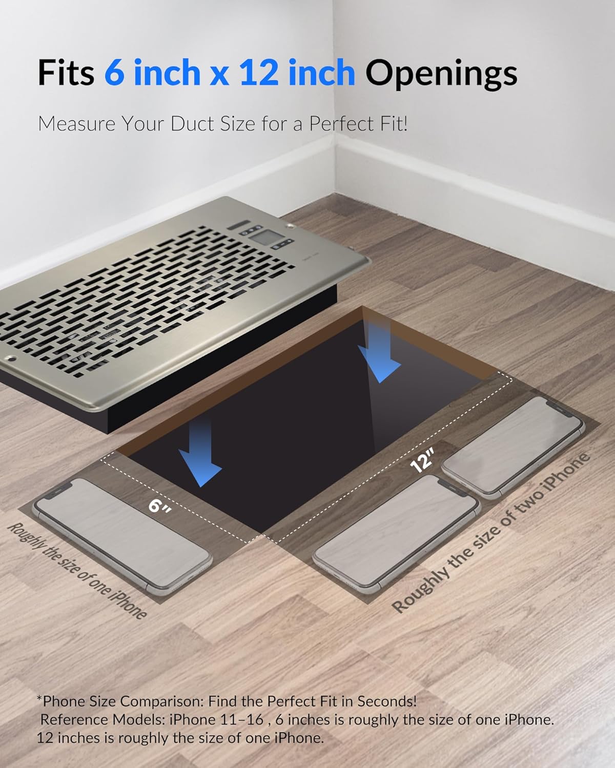 Howeall 4" x 10" Super Quiet Register Booster Fan - Upgrade Smart Register Vent with Ionizer and Dual Intelligent Thermostat Control - Heating Cooling Vent Fan Booster - Charleston Design (ORB)