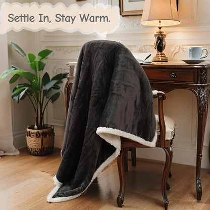 Soypipo Electric Heated Throw Blanket 50"x60", Faux Fur Plush with 4 Heat Settings & 2/4/8/10H Auto Shut-Off, Overheat Protection, Machine Washable, for Office & Chair, Dark Grey