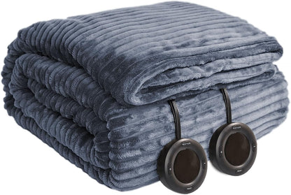 Heated Blanket 50x60”, 3 Hours Auto-Off Electric Blanket, Grey
