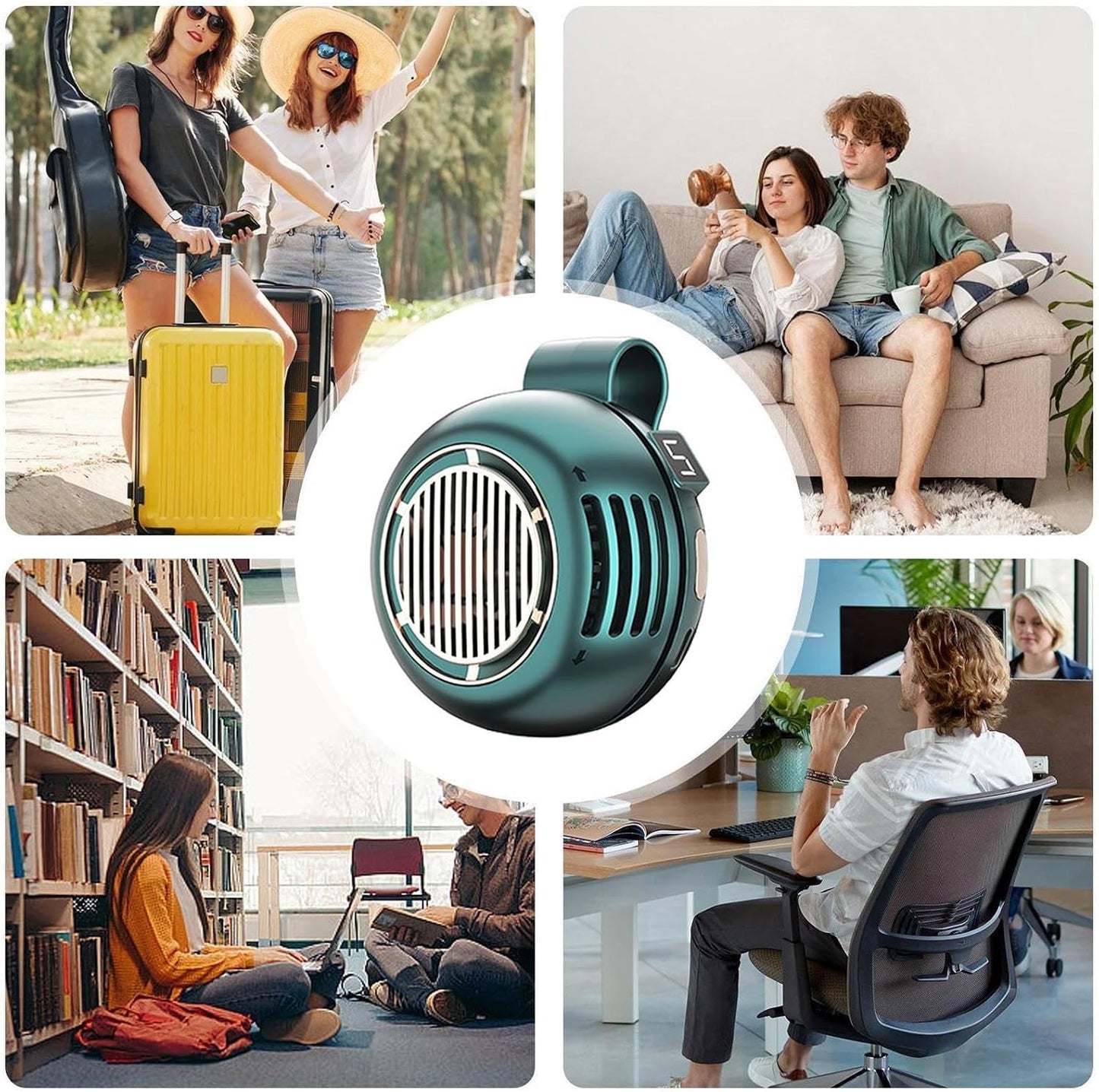 Portable Cooling Fan, Bladeless Clip Device, USB Rechargeable Personal Air Circulator, Ultra Quiet Adjustable Angle Mini Fan For Desk Bed Outdoor Hiking Office Bedroom Travel