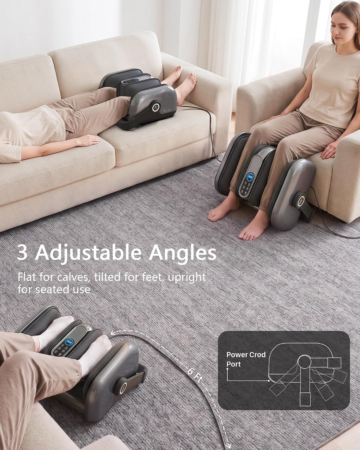 JZBRAIN Pro Shiatsu Foot Massager with Heat for Plantar Fasciitis | L1-L9 Compression, Roller Kneading, Vibration, Soothing Heating, Remote Control, Adjustable Stand for Flat or Angled Use