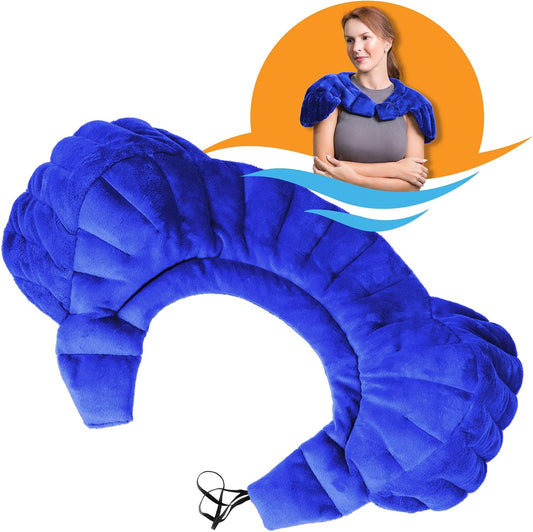 SunnyBay Microwave Heating Pad, Microwavable Heated Neck and Shoulder Wrap with Extra Coverage for Upper Back Pain Relief, Odorless Weighted Dual Purpose Cape for Moist Hot or Cold Therapy, Purple