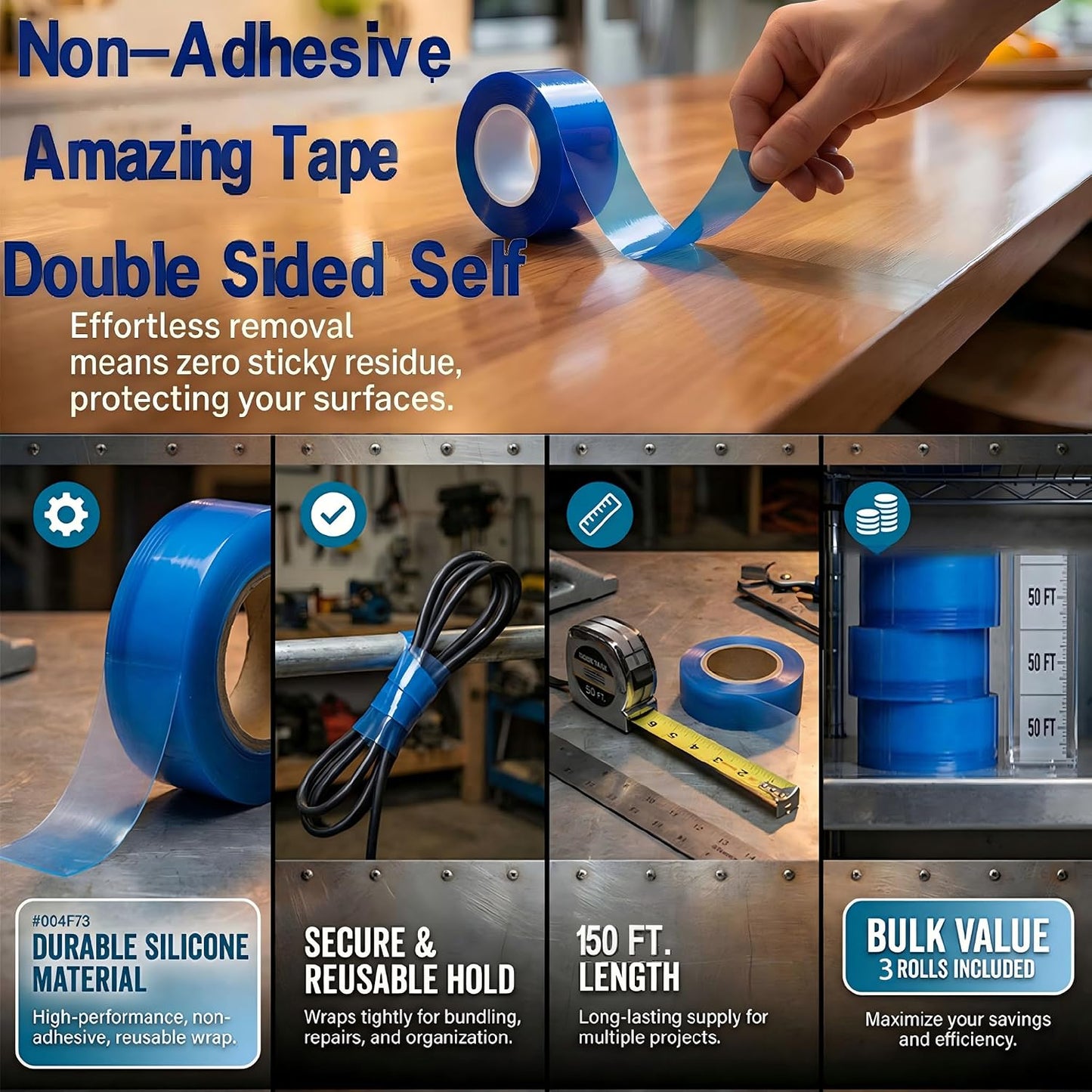 5PK Self-Fusing Amazing Tape 250FT Waterproof Leakproof NoResidue Pipe Hose | Non-Adhesive Reusable Vinyl Wrap Tape, Heavy Duty for Plumbing Repairs, Crafts, Sewing, Workshop and Daily home & DIY Use