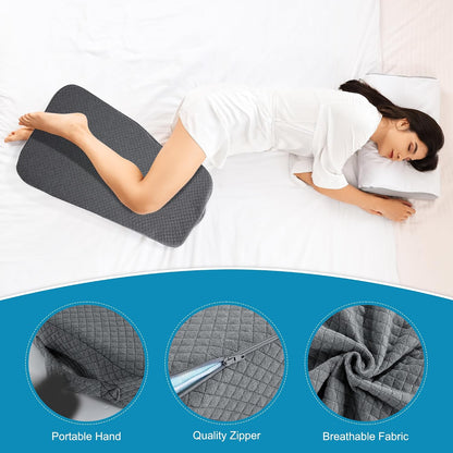HOMBYS Memory Foam Knee Pillow for Side Sleepers, Leg Pillow for Knee, Separates The Knees for Body Alignment-Between Leg Pillow for Lower Back Pain Relief and Pregnancy Support -(18"x30"x3", White)