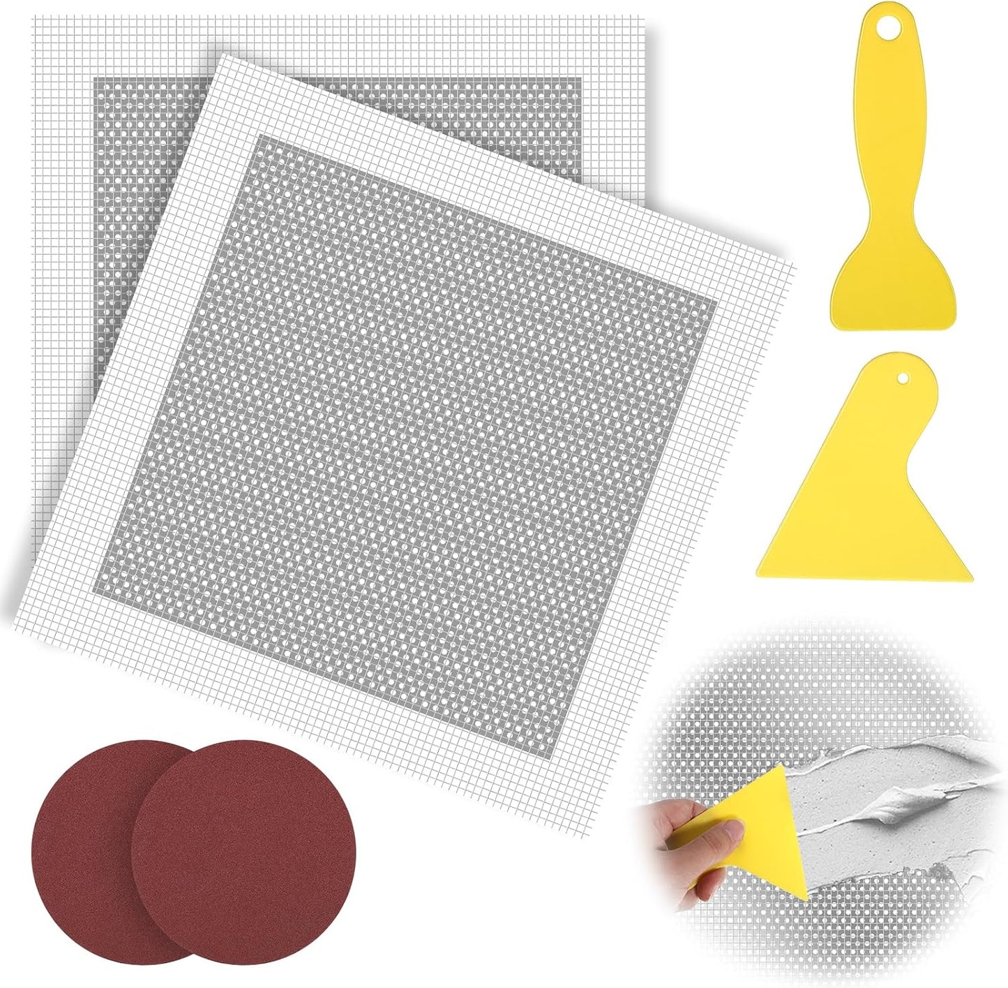 6 Pack Drywall Repair Patch, 10 X 10 Inch | Drywall Repair Kit Large Hole PatchRepair Heavy Duty Self-Adhesive Mesh Drywalls Patch Kit, Wall Patchs Sheetrock Repairs