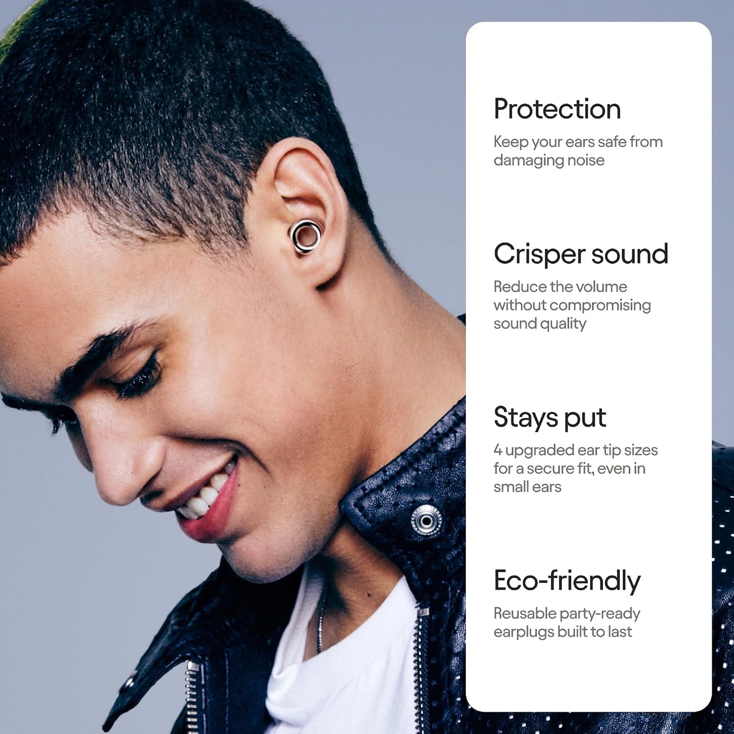 Loop Experience 2 Ear Plugs - Stylish Certified Hearing Protection | 17dB SNR noise reduction (high-fidelity). For concerts, festivals, live events, musicians, sports, DJs & nightlife