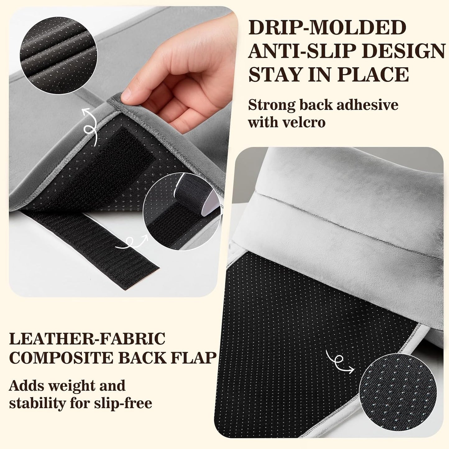 Recliner Headrest Pillow, Adjustable Comfort Neck & Head Support Pillow | Soft Velvet, Weighted Non-Slip Flap, Adjustable Filling, Washable Cover, for Recliners, Sofas, Office Chairs