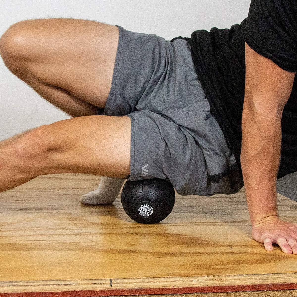 SERIOUS STEEL FITNESS Massage Ball - Deep Tissue Muscle Knot Release Tool - Back, Legs, Shoulders, and More (3" Black Massage Ball)