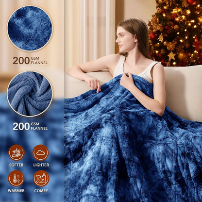 Homemate Heated Blanket Electric Heating Throw 50x60 Plush Faux Fur Sherpa