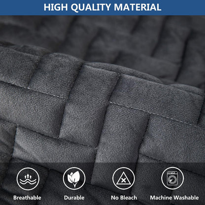 Eismodra Armrest Couch /Sofa /Backrest Covers,Anti-Slip Armchair Slipcovers for Dogs Cats Pet Loveseat Recliner Leather L Shaped,Dark Gray 28 x 28 Inches (Only 1 Piece)