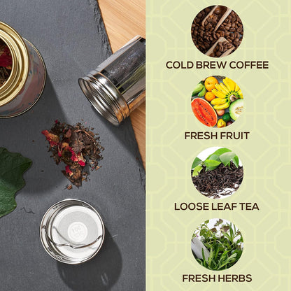 Leaflife Premium Bamboo Tea Infuser Bottle for Loose Tea - Tea Gifts