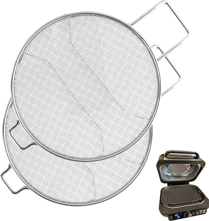 2 Packs Splatter Shield for Ninja IG651 IG600 IG601 Foodi Air Fryer Grill | For ninja ig651 foodi smart xl pro grease shield accessories, stainless steel mesh splash guard, heat resistant, easy clean