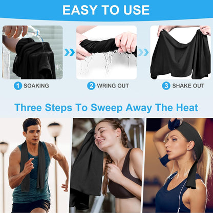 4 Pack Cooling Towels for Neck and Face(40"x12"), Cooling Neck Wraps, Ice Towel for Hot Weather, Soft Breathable Gym Towel, Cool Towel for Workout, Camping, Yoga, Sport, Running
