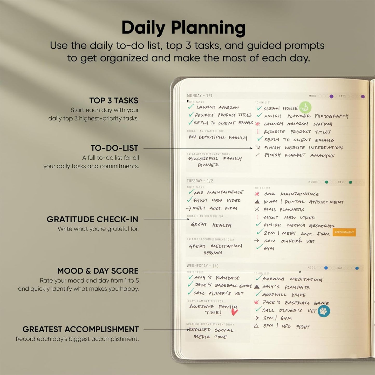 Dated, 2026 Planner, 5.8” x 8.3” - The #1 Productivity Planner to Achieve Your 2026 Goals - Planner 2026-2027 by PRODUCTIVITY STORE (A5, GREY)