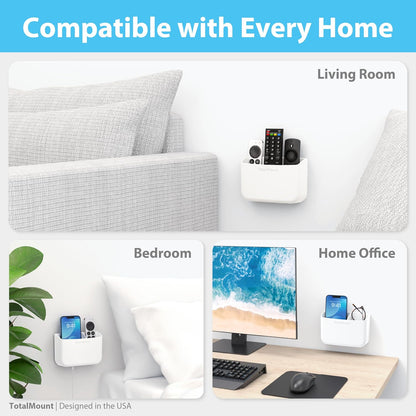 TotalMount Drop-Free Remote Holder – Removable Adhesive Strips – XL Black | Designed in the USA – Simply Put the Remotes In – No Tricky Magnet Alignment Needed (Holds 3 or 4 Remote Controls)