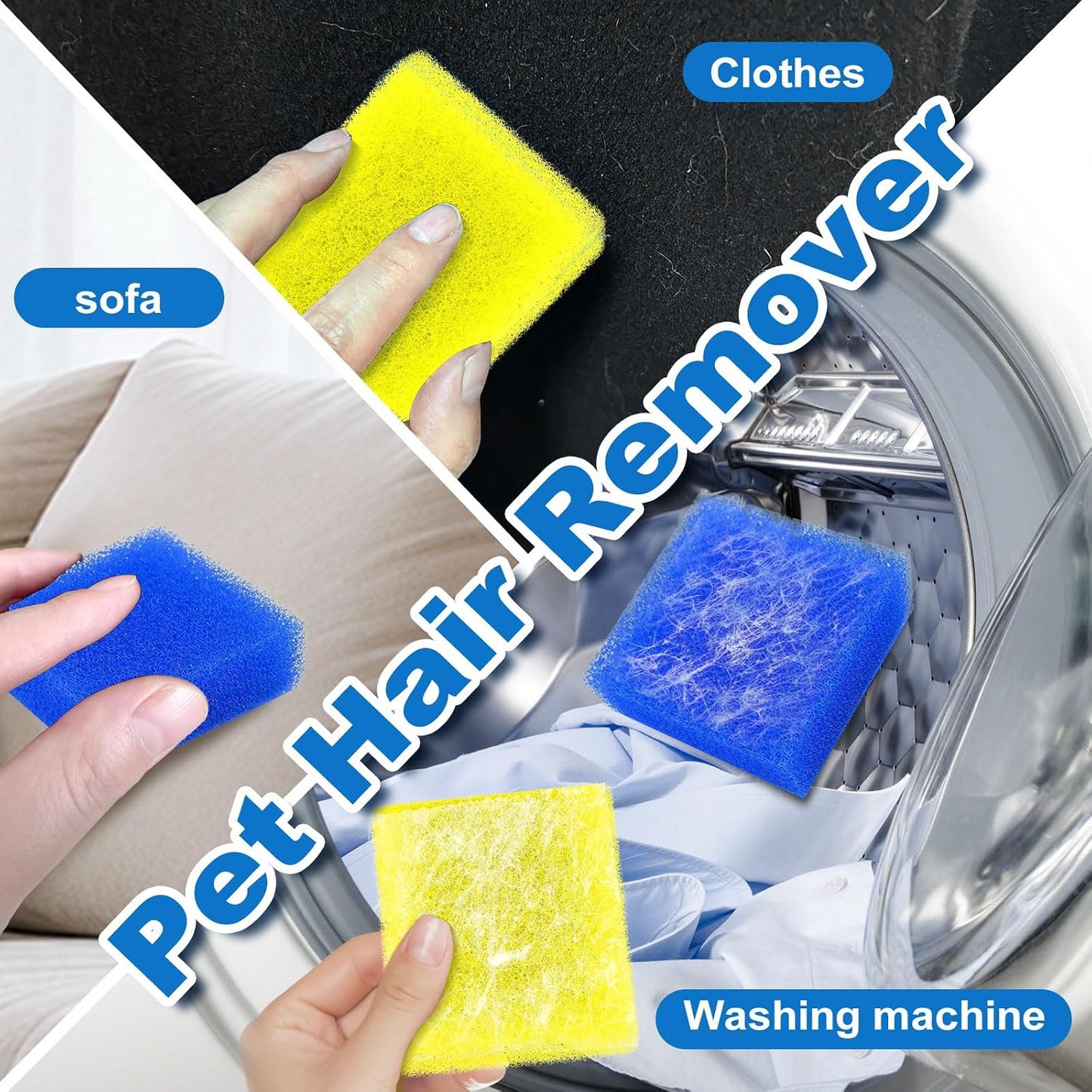 6PCS Pet Hair Remover for Laundry Reusable, Hair Catcher for Washing Machine, Dog & Cat Fur Remover Tool, Lint Remover Balls Washer Dryer for Clothes, Blankets, Safe for All Fabrics