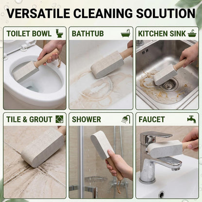 Pumice Stone 2-Pack Handle, Non-Scratch Toilet & Foot Cleaner | 2-in-1 Pumice Stone: Erases rust, hard water rings & calluses. Non-scratch handle, shapes to fit tight spots.