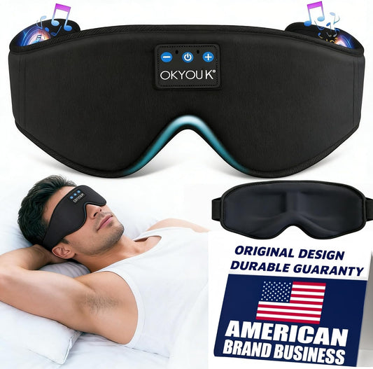 2026 New Sleep Headphones Pro | Built-in White Noise Sleep Mask,75g Ultra-Light Bluetooth Eye Mask for All Face Shapes, Zero-Pressure Fit, Breathable Bamboo, 100% Blackout for Deep Sleep & Travel