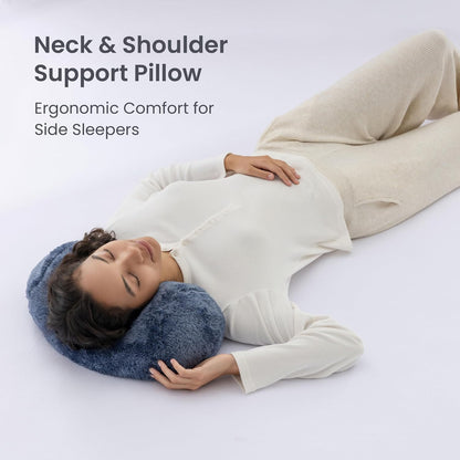 Berkshire Cervical Neck Roll Pillow with Extra-Fluffy™ Removable Cover, Multi-Purpose Bolster Cushion for Couch, Office & Travel, One Size 13.5" x 7.5", Smoke