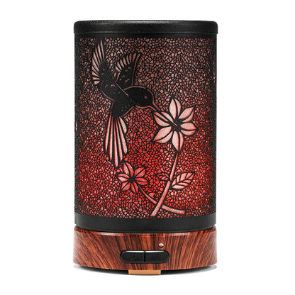 Diffusers for Essential Oils,ASAWASA Essential Oil Diffuser with Waterless Auto Shut-Off, Metal Art Aromatherapy Humidifier with Multi Color Changed Night Light,Ideal for Home Spa Yoga(Bird)