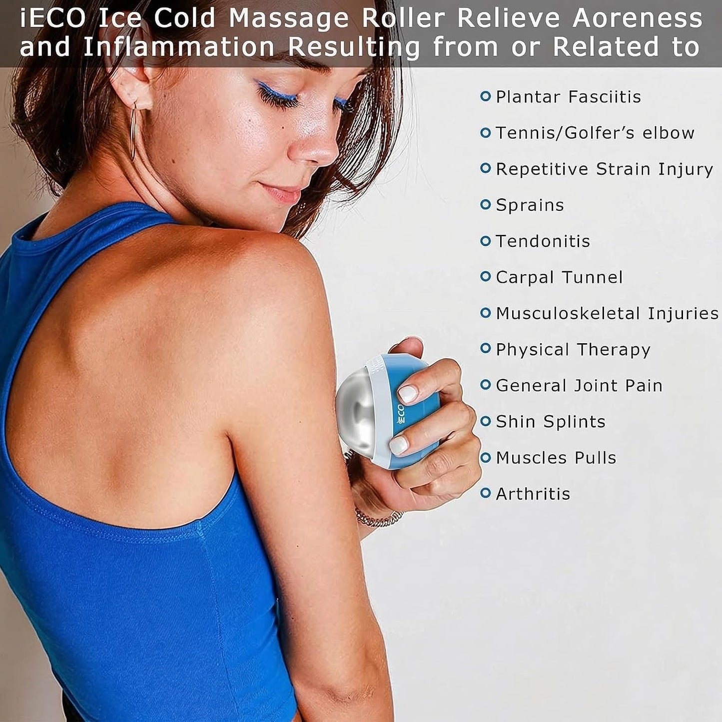 Massage Ice Roller Ball Cold & Heat Therapy Plantar Fasciitis Roller | Alleviating Shoulder, Arms, Back, Legs, Calves or Muscle Tension, Perfect for Workouts Relaxation