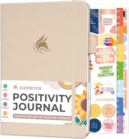 Clever Fox Positivity Journal for Women, 5-minute Gratitude, Seashell