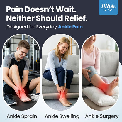 Hilph Ankle Ice Pack Wrap for Swelling, Gel Cold Pack for Ankle Sprained | Easy to Wear, Reusable Hot Cold Compress for Surgery Recovery, Plantar Fasciitis, Foot Pain Relief, Achilles Tendonitis, Blue