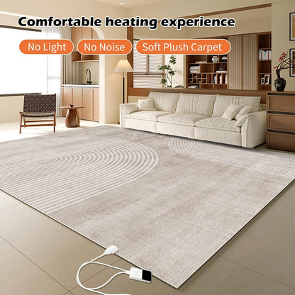 Electric Heated Carpet 35x55in Soft Plush Heating Rug 450W CX | Instant Warmth in 30s, 60 Heat Levels 12h Timer, Energy Efficient Safety Protection Ideal for Home Office Playroom 120V