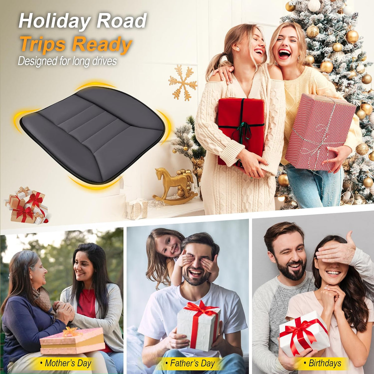 kingphenix Memory Foam Car Seat Cushion for Driver and Office Chair Comfort