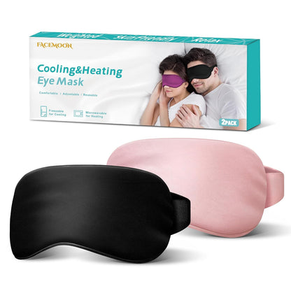 Cooling Eye Mask for Dark Circles Puffiness - Fsa Eligible Items Hsa, Cold Compress for Puffy Eyes Migraines Headache Sleeping After Surgery, Gentle Weighted Travel Essentials Gel Ice Pack (Black)