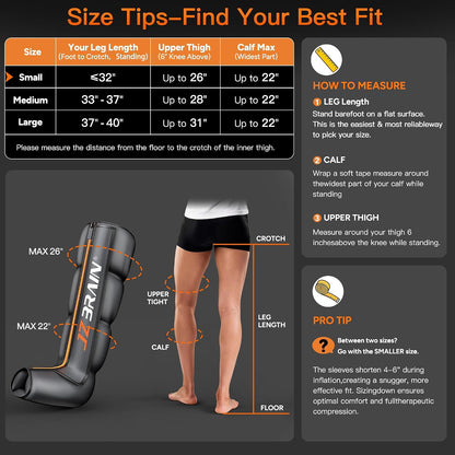 JZBRAIN Sequential Air Compression Recovery System : Professional Full Leg Compression Boots for Circulation and Pain Relief - Sequential Device for Muscle Relaxation - for Athletes,Women,Men