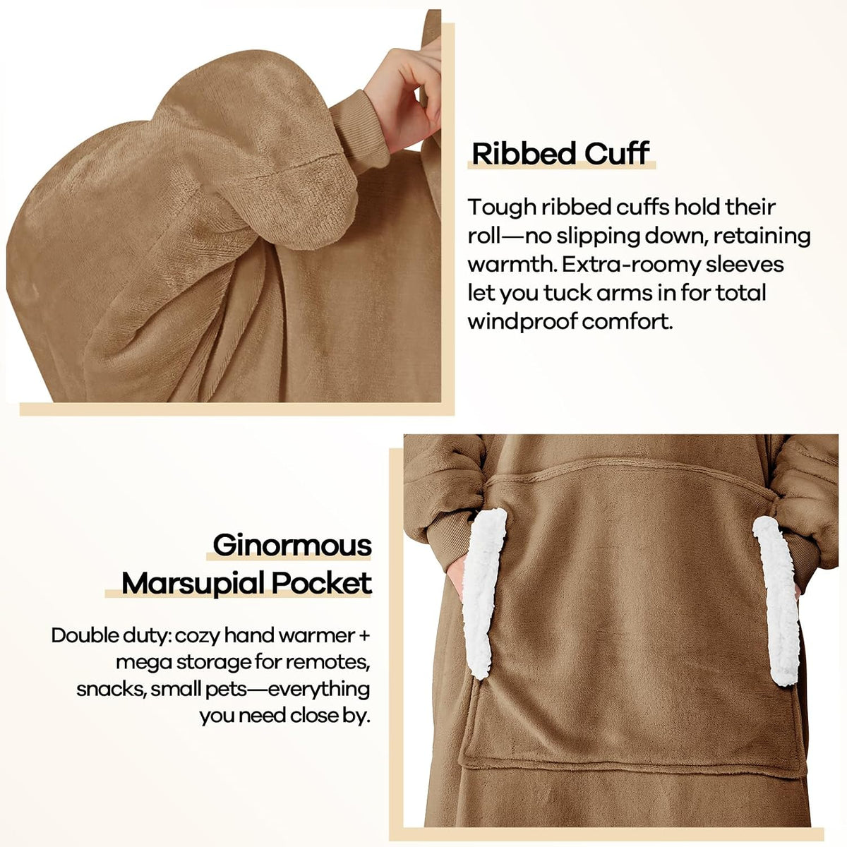 yescool Wearable Blanket Hoodie as Christmas Birthday Gifts for Women Mom - Colors B