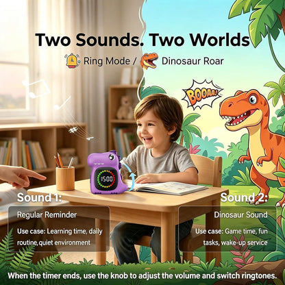 Pink Dinosaur Visual Timer for Kids, Girls Potty Training Timer