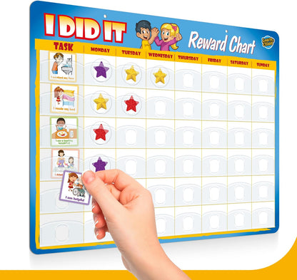 Behavior Reward Chart System - Pad with 26 Chore Charts for Kids, 2800 Stickers to Motivate Responsibility & Good Habits