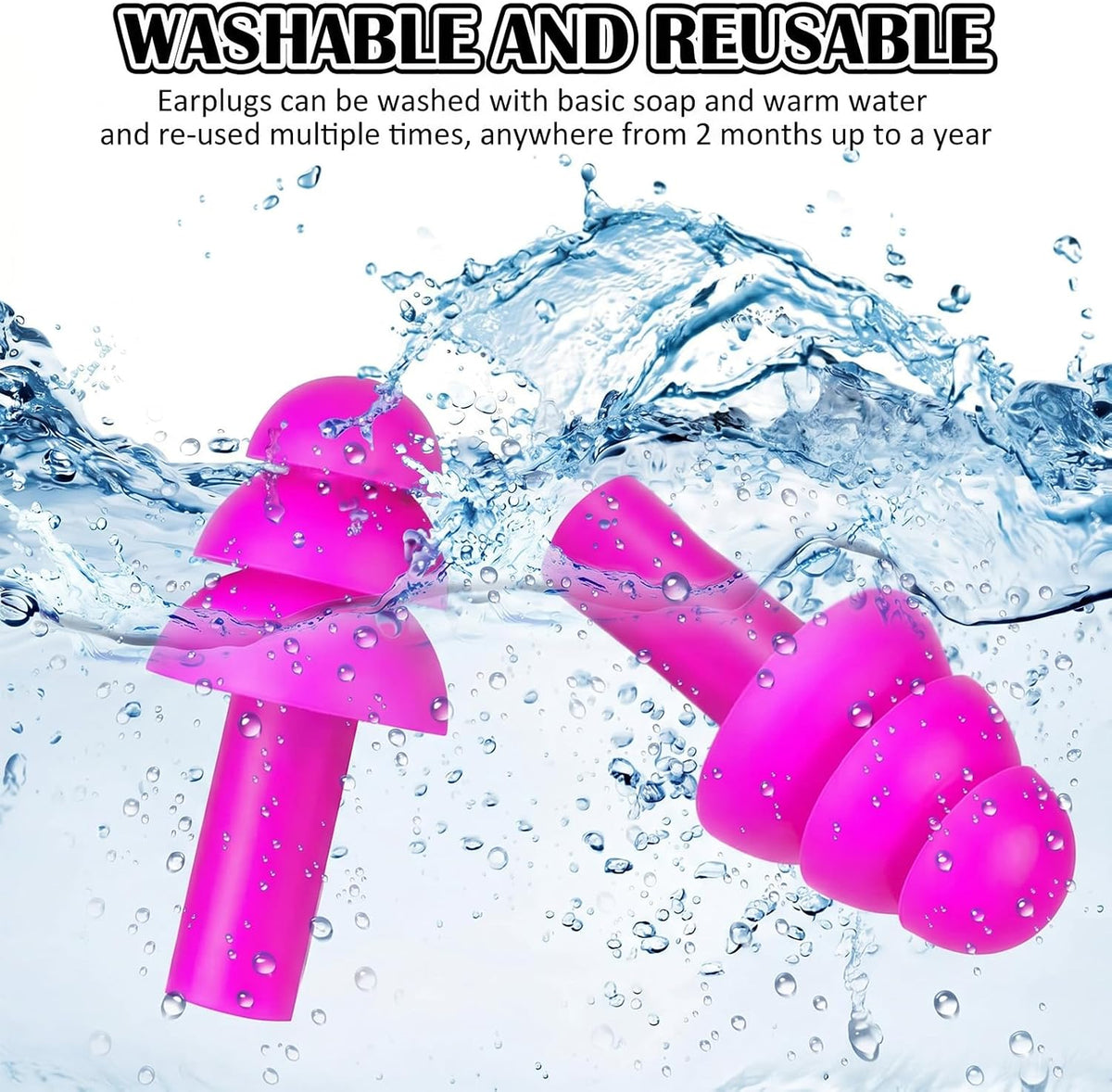 24 Pairs Black Ear Plugs Bulk NRR 29dB Reusable Silicone Ear Plugs with Plastic Cases Soft Foam Plug for Sleeping Noise Cancelling Concerts Shooting Swimming Noise Reduction