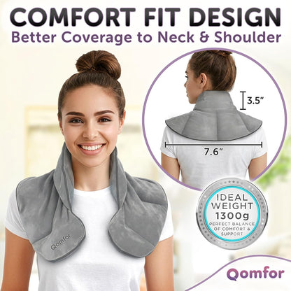 Qomfor - Microwavable Neck Wrap - Maroon Purple, Lavender Scent - Weighted Neck/Shoulder Wrap - Heating Pad - Hot/Cold Muscle Therapy, Stress Relief, Arthritis Pain, Soothing Comfort, Headache
