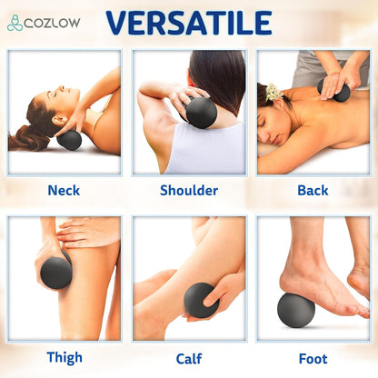 COZLOW Peanut Massage Ball - Deep Tissue Therapy, Pain Relief - Cobalt Blue | Cozlow 5" double lacrosse silicone massage ball, trigger point roller for mobility, acupressure tool for myofascial release