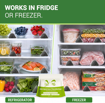 Refrigerator Deodorizer and Freezer Odor Absorber, Activated Carbon Fridge Freshener, Unscented Smell Remover, 10 Packs