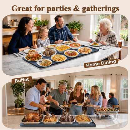 Warming Mat for Food, Electric Warming Tray with Heat-Resistant Pad-L Grey | Colorlife 6 Preset Modes, 7 Temps, 6H Timer, Child Lock, Auto-Memory, Rollable Silicone Food Warmer for Buffet, Parties