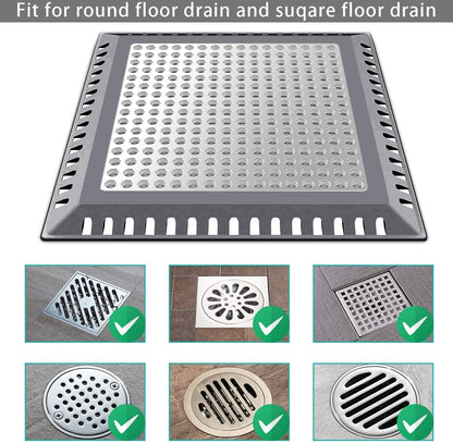 Aojuxix Shower Drain Hair Catcher/Drain Strainer/Shower Drain Cover | Stainless Steel and Silicone Hair Trap for Bathroom Floor Drain (Patented Product)