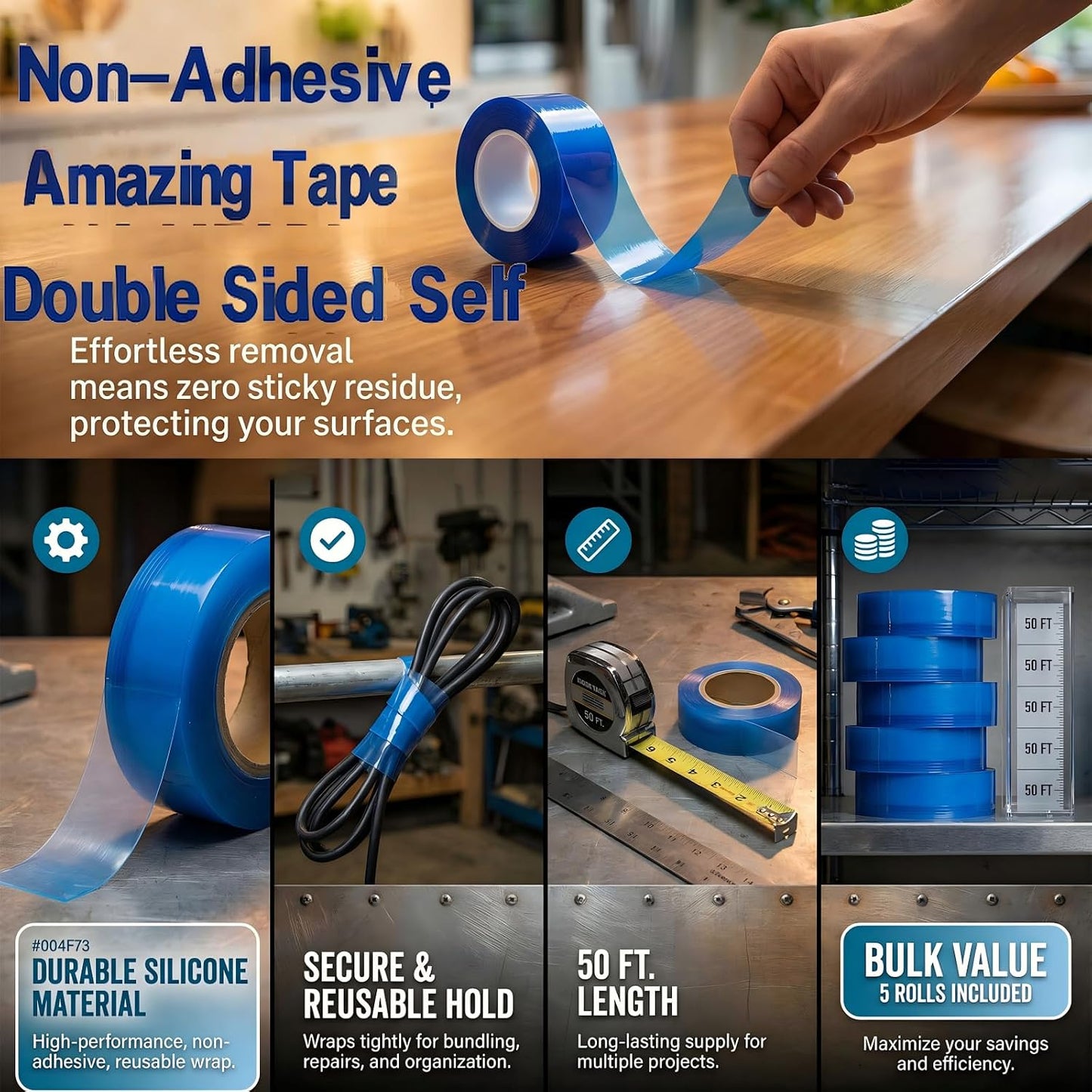 5PK Self-Fusing Amazing Tape 250FT Waterproof Leakproof NoResidue Pipe Hose | Non-Adhesive Reusable Vinyl Wrap Tape, Heavy Duty for Plumbing Repairs, Crafts, Sewing, Workshop and Daily home & DIY Use