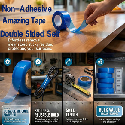 5PK Self-Fusing Amazing Tape 250FT Waterproof Leakproof NoResidue Pipe Hose | Non-Adhesive Reusable Vinyl Wrap Tape, Heavy Duty for Plumbing Repairs, Crafts, Sewing, Workshop and Daily home & DIY Use