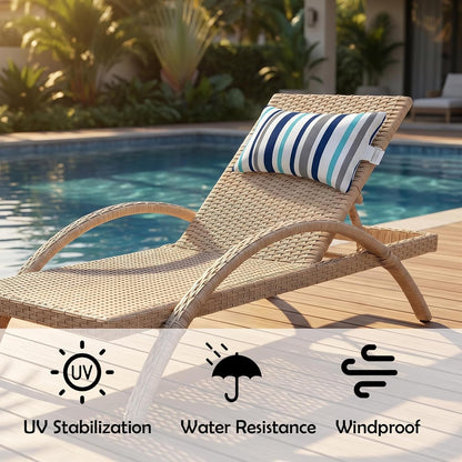 Chaise Lounge Head Pillow Oudoor Patio Pillow with Elastic Strap