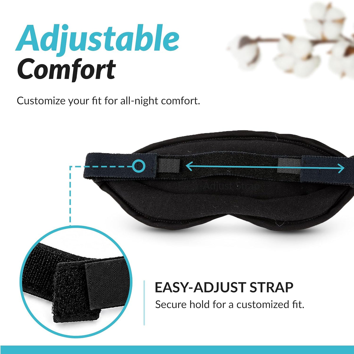 Dream Essentials Natura Organic Cotton Sleep Mask | Twilight Blue | Eye Mask for Sleeping, Light Blocking Soft Sleep Eye Cover with Eco Wool Padding | Made in USA Travel Accessories