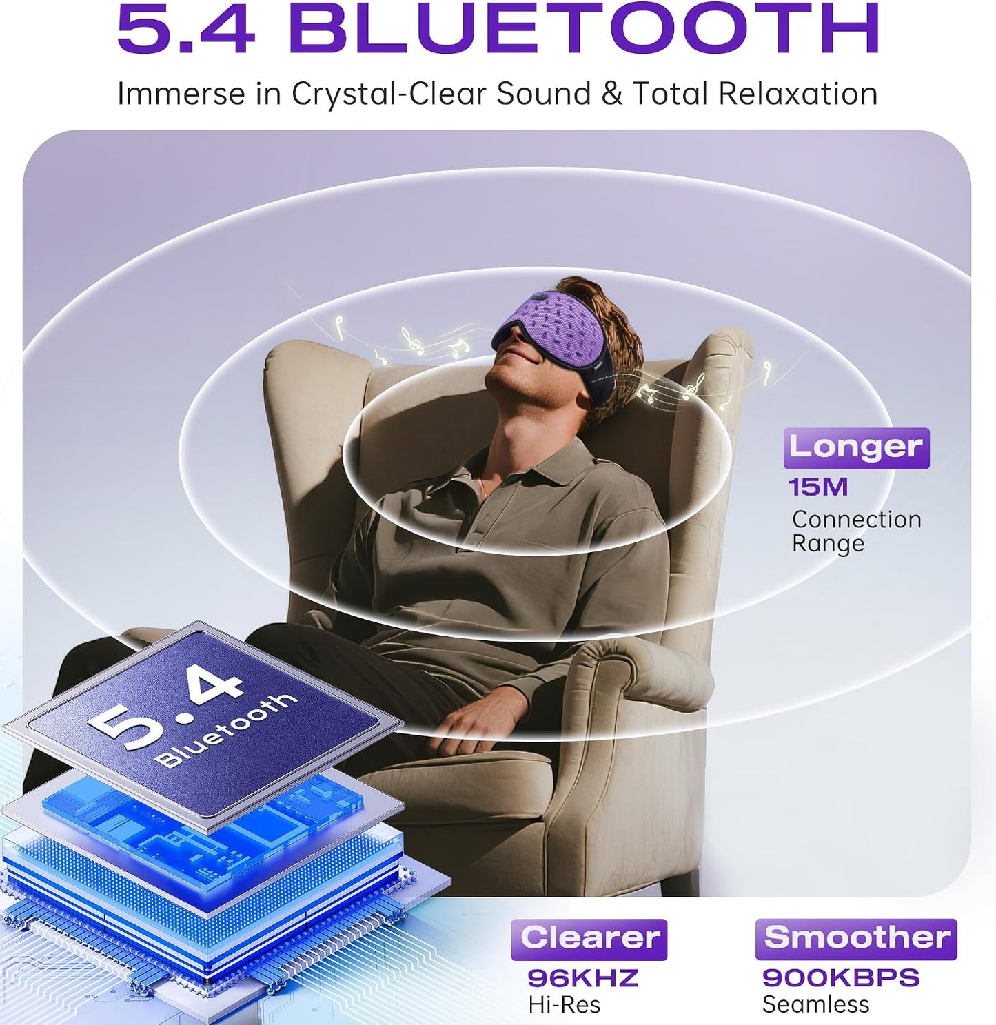 Sleep Mask Headphones Bluetooth 5.4 with 3D Removable Hot Cold Compress, TOPOINT Weighted Eye Mask Blackout Soft Cooling Breathable for Women Men Deep Sleep Relax Tired Office Travel