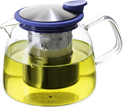 Forlife Bell Glass Teapot with Basket Infuser, 24-Ounce/730ml, Black Graphite